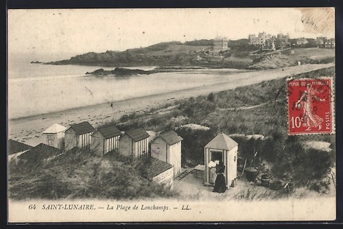 Cpa saint lunaire - cpa, plage