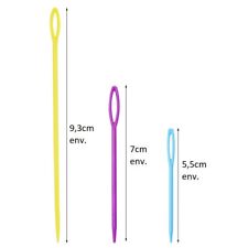 lot aiguille 3 taille plastique a laine tricot couture canevas tapisserie 