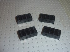 4 x LEGO Black bricks 2x4 ref