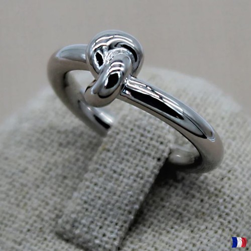 Bague nœud argent 925 rhodié - 925,