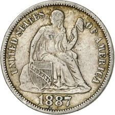 [#1116251] United States, Seated Liberty Dime, 1887, San Francisco, EF, KM:A92