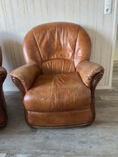 Fauteuil Vintage En Cuir Souple Ligne J.F. Mur