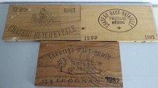 3 facades de caisse de vin PAUILLAC CHATEAU LARRIVET HAUT BRION BEYCHEVELLE