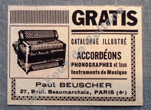 Publicite accordeons beuscher - publicite,