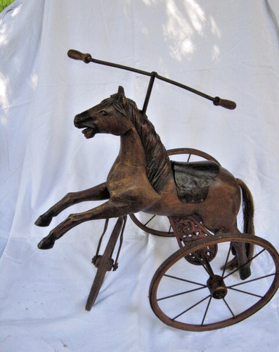 Tricycle cheval jouet ancien - jouet,