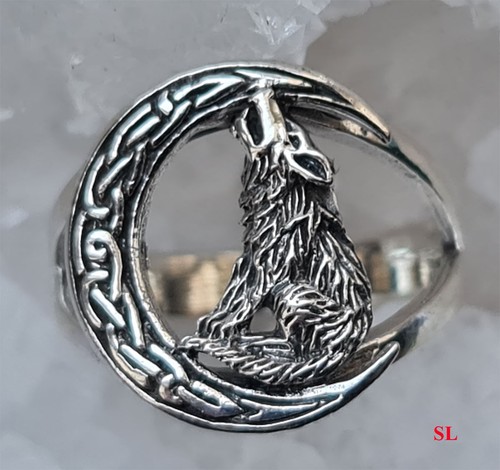 Bague loup avec lune noeud - bague, des