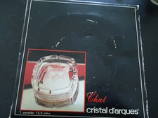 Cendrier  Cristal d'Arques motif tete de chat neuf