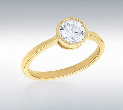 Bague jonc diamant synthetique - jonc,