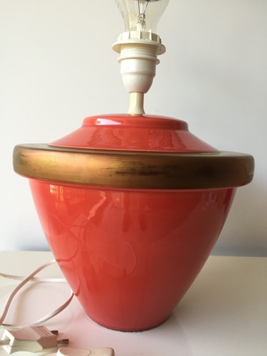 Lampe orange cercle doré - orange,