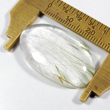 Cabochon naturel forme ovale 32 x 20 mm pierre précieuse quartz rutile doré m...
