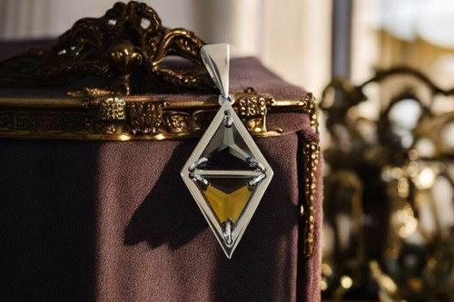 Pendentif pierre lang losange - pendentif,