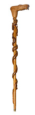 CANNE Bois Sculpté SERPENT
