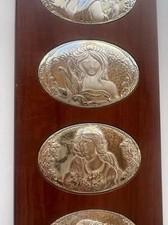 Tableau ARGENT 925 Panneau Décoratif Les 4 Saisons Sur Base En Bois