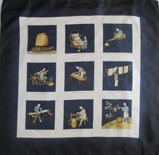 -Superbe Foulard BURBERRY "le Japon"  100% soie  TBEG  vintage scarf  87 x 88 cm