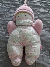 COROLLE DOUDOU POUPEE VINTAGE ANNEE 1994 FLEUR  ROSE JAUNE GRELOT 20CM TBE