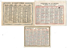 Paris,3 Petits calendriers 1923,24,25 dont Papéterie de la Bourse et Crédit Lyon