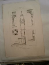 Planche gravure mobilier d'église  de la Trinité Maitre autel