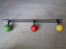PORTE MANTEAU PATERE 3 BOULES BOIS VINTAGE