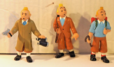 TINTIN 3 FIGURINES  COMICS SPAIN 1985