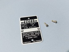 Plaque de cadre Peugeot 103 - 103V SP – vierge avec rivets SIM - Peugeot cycle