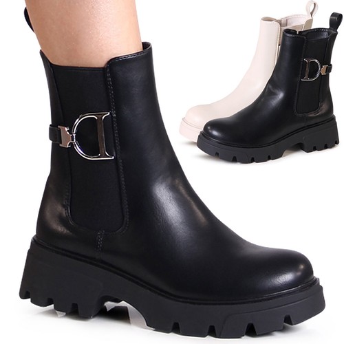 Bottes chelsea talon plat - À,