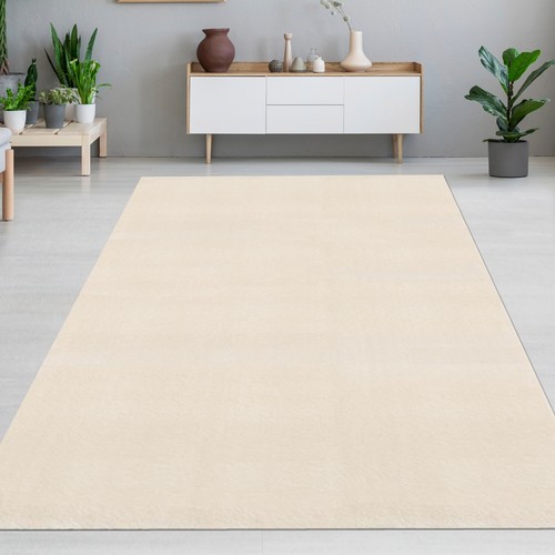 Tapis salon uni beige - tapis,