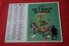 Ancien almanach calendrier poste 1987 TINTIN 7 BOULES DE CRISTAL, LE LOTUS BLE