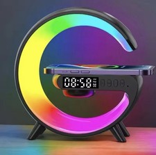 Support de chargeur sans fil multifonction, lumière RVB, réveil