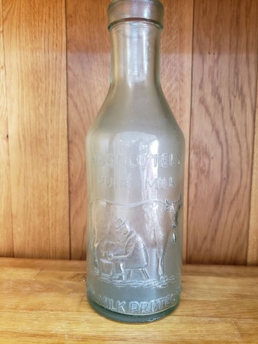 Ancienne bouteille lait en - ,