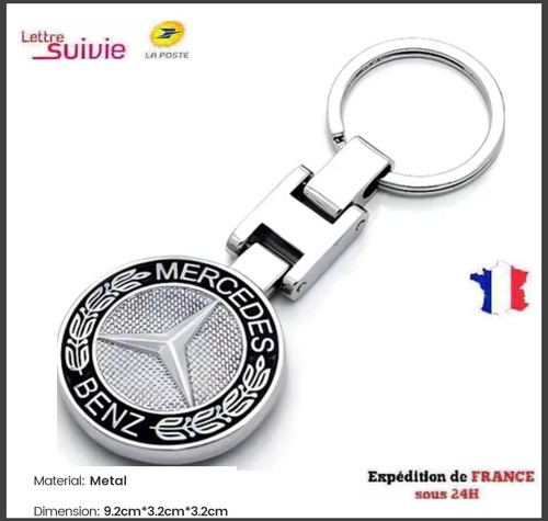 Porte clé mercedes métal - porte,