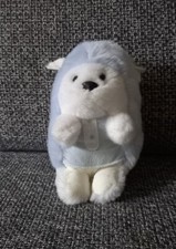 B8  VINTAGE Doudou Peluche Hérisson Bleu Raye TARTINE ET CHOCOLAT