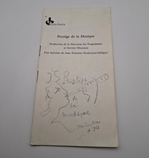 Programme PRESTIGE de la MUSIQUE 1975-1976 PLEYEL + dessin  Jean COCTEAU 1963