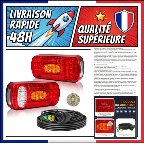 Feux remorque led v 2 - led, 12/24