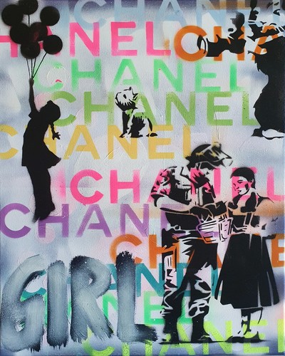 Spaco signed girl ballons - spaco,