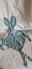 Peluche doudou plat lapin bleu triangle Nattou Maxi doudou Etat neuf