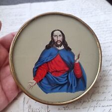 BOITE A Délices FIXE SOUS VERRE JESUS Confiserie XIXè EGLOMISE 19th C