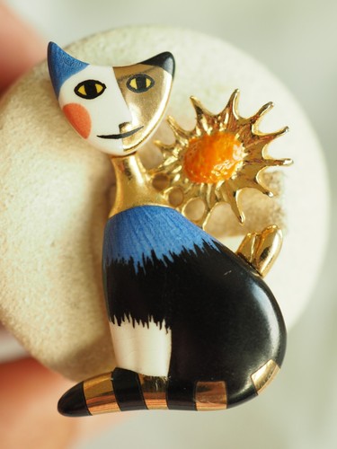 Broche ceramique chat - ceramique,