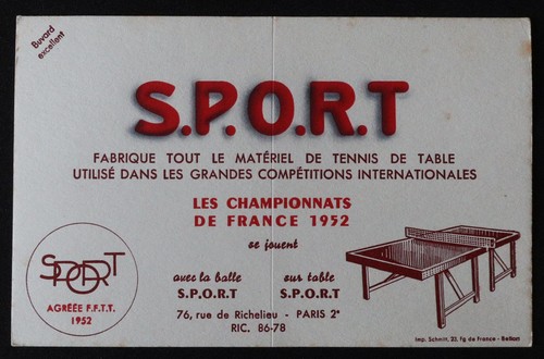 Buvard sport tennis table - buvard,