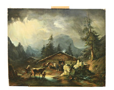 Scène de bergers et cabane en