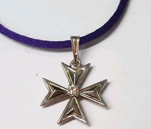 Collier cordon croix malte - collier, de