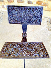 ANCIEN GAUFRIER MOULE A OUBLIES EN FER FORGE - OUTIL DE CUISINE ART POPULAIRE -