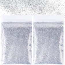 100g Poudre à Paillettes Argent Peinture Pailletée Fines Scintillant en PET A...