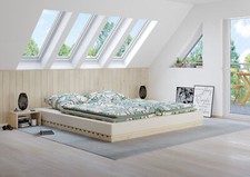 Lit surbaissé sans métal 180x200 Futon sommier à lattes sans métal, épicéa