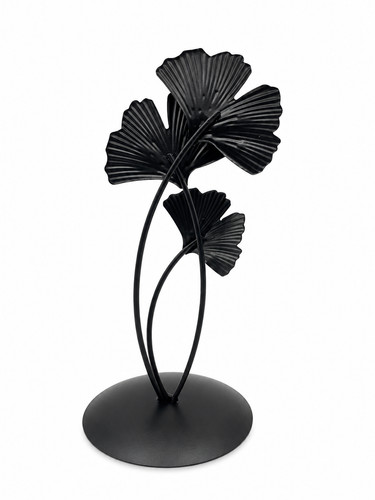 Statue feuilles ginkgo noir - statue,
