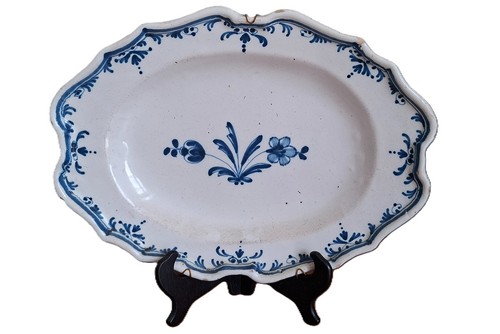 Plat ovale xviiième faience - ovale,