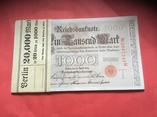Liasse de 20 billets De 1000 Mark , Allemagne 1910
