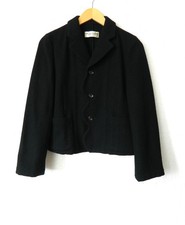 COMME des GARCONS robe de chambre ancienne adorable veste noire devant festonné