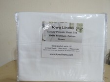 Summer Cool 100% Supima Cotton – Percale Weave 4 – Piece White –Size Luxury 