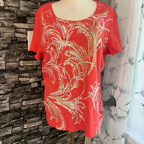 Karen scott top - l, floral