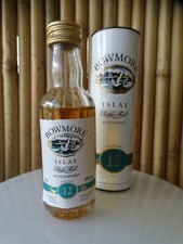 mignonnette BOWMORE ISLAY Scotch Whisky bouteille verre 5 cl + boite 